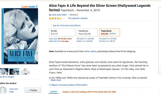 Alice Faye: A Life Beyond the Silver Screen (Hollywood Legends Series)